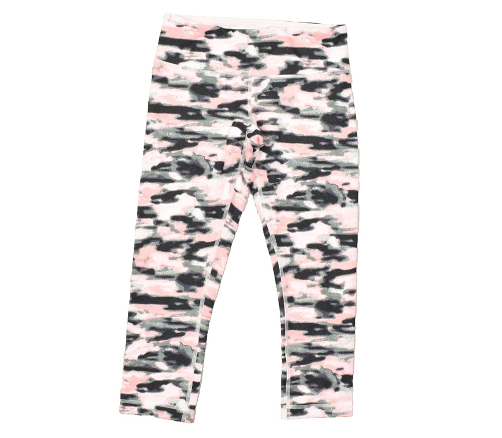 Lululemon Size 4 Pink Black White Camo High Rise Crop Leggings Yoga Pants Athlet
